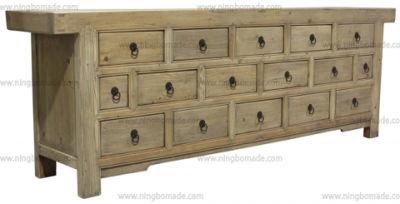 Antique Nordic Classic Furniture Wash Nature Reclaimed Wood Storage Cabinet