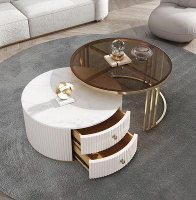 Home Furniture Round Center Table Marble Coffee Tables Modern Luxury Coffee Table for Living Room