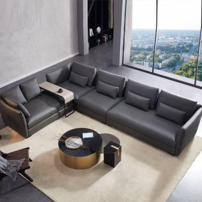 Top Napa Cowhide Fabric Sectional Sofa Home Furniture