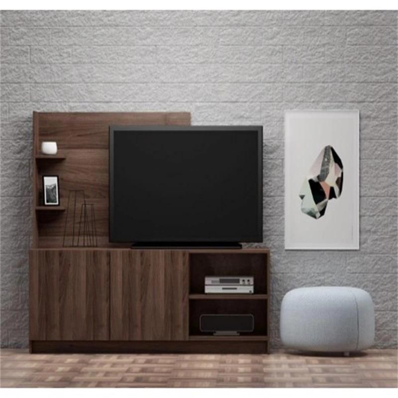 2021 Hot Sale Modern Office TV Stand Brown with Bookshelf