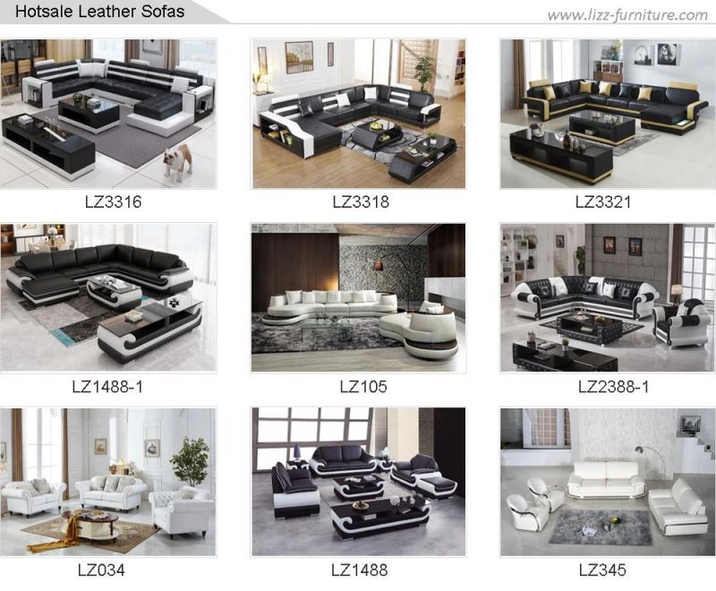 Fair Discount New Home Furniture Living Room Leisure Sectional Wooden LED Sofa