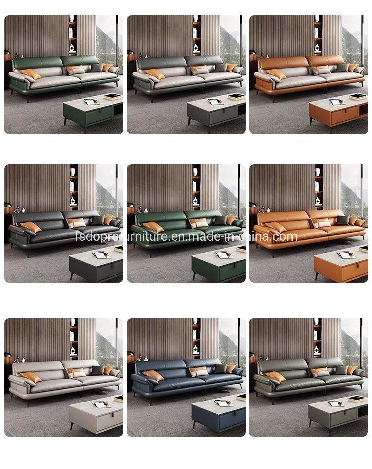 Real Leather High Classic Luxury Home Furniture Sofa Set