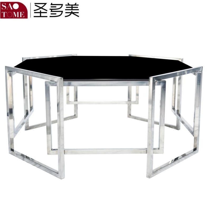 Modern Living Room Furniture Stainless Steel Glass End Table