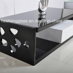 10mm Black Tempered Printing TV Stand Glass