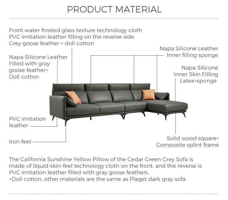 Linsy China Set Italy Leather Sofa with High Quality S186-a
