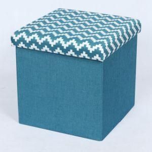 Knobby Accept Customized Color Collapsible Linen Fabric Storage Ottoman