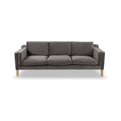 Hans Wegner Grey Velvet Sofa