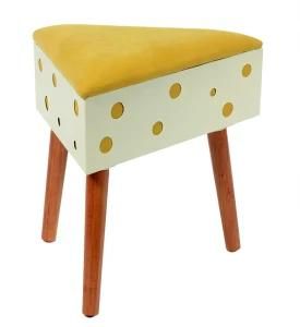 Knobby Sandwich Shape Storage Chair Velvet Footrest Ottoman Stool