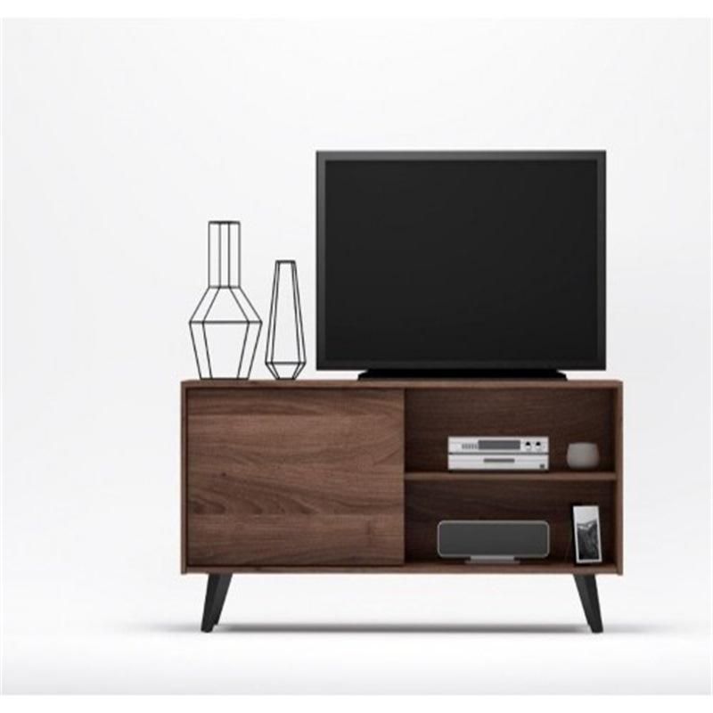 Chinese Furniture Custom Classic Brown Wood TV Stand with Heavy Legs