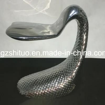 Stainless Steel Fishtail Single Chair, Metal Fish Scales, Metal Art Furniture