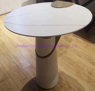 2020 New Design Modern Popular Fashion Leather Wrap Metal Sintered Stone End Table