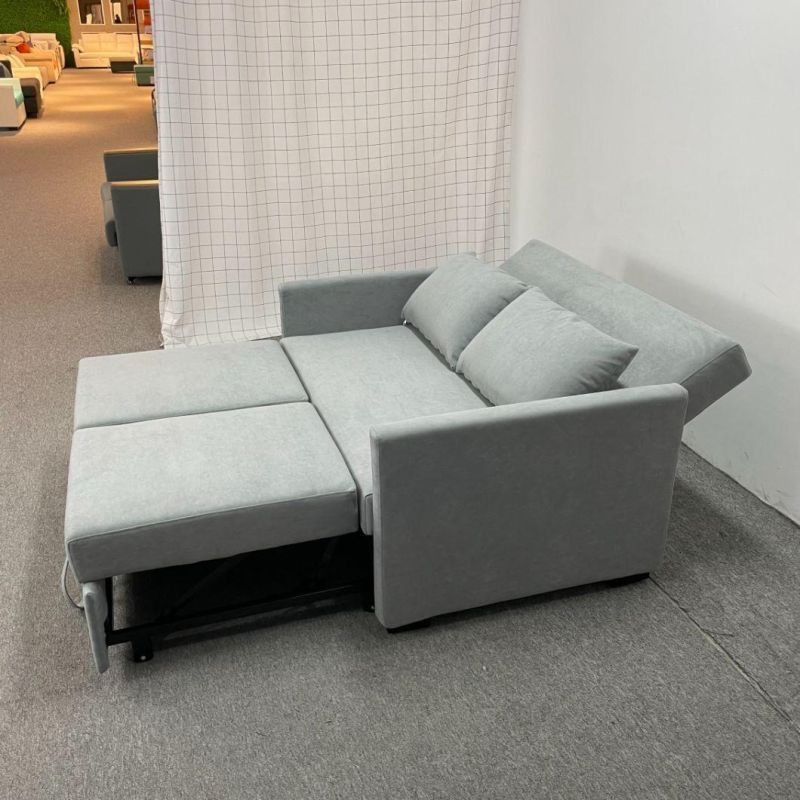 Modern Minimalist Dark Gray Cotton and Linen Sofabed Living Room