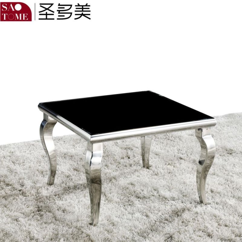 Household Black Glass Small End Table