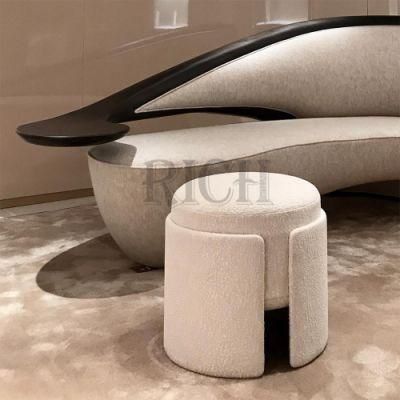 Living Room Round Stool Shoe Changing Stool Circle Round Footstool Ottoman
