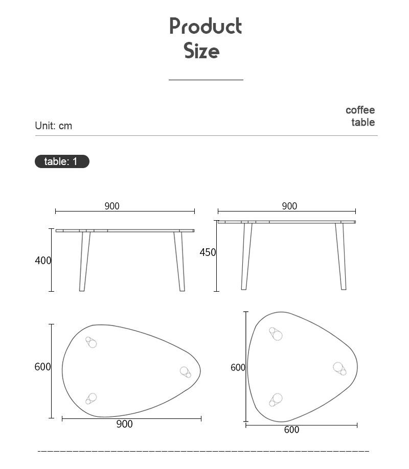 Modern Style Furniture Combination Living Room Furniture MDF Iron Legs Coffee Table