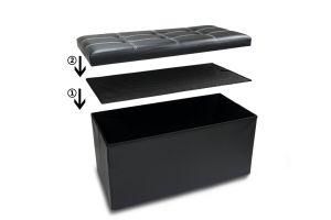 PVC Leather Stool for Clothes Storage Ottoman Collapsible Foldable