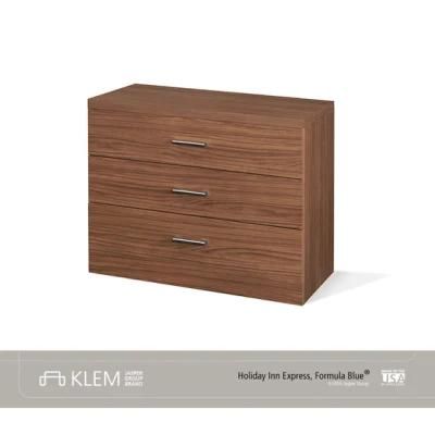 Entertainment Media TV Chest in Hotel Bedroom with Three Drawers
