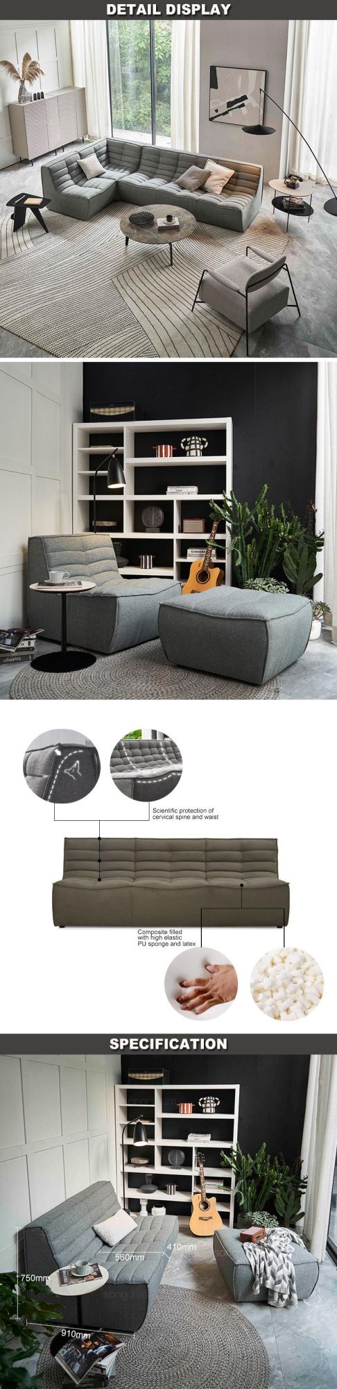 Modern Living Room Furniture Design Fabric Sectional Sofa Sets Designs Modern Sofa Set for Living Room
