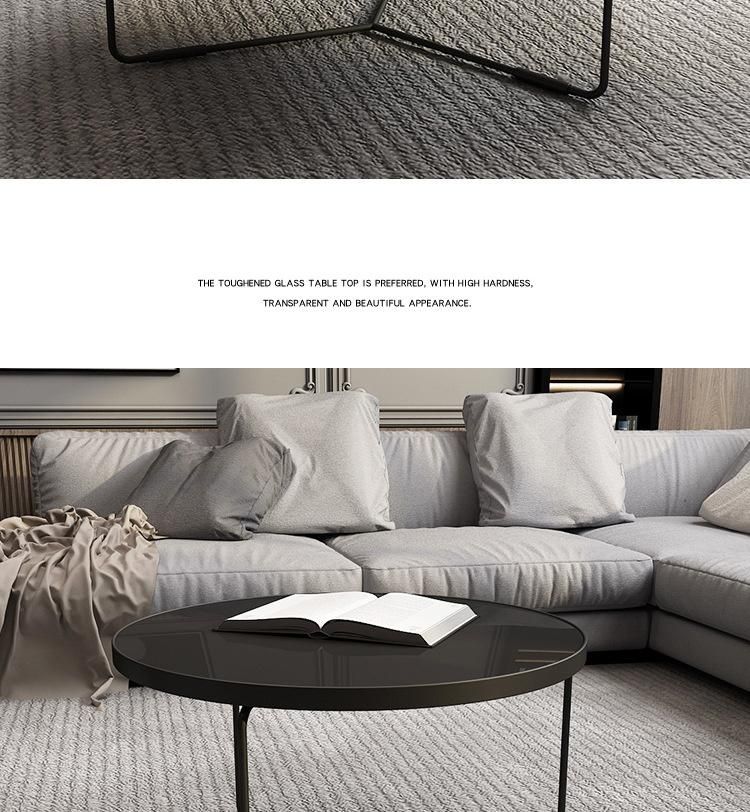 Modern Living Room Furniture Marble Top Metal Round Coffee Table