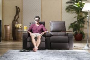 Black Color Couple Home Cinema Seating Furniture