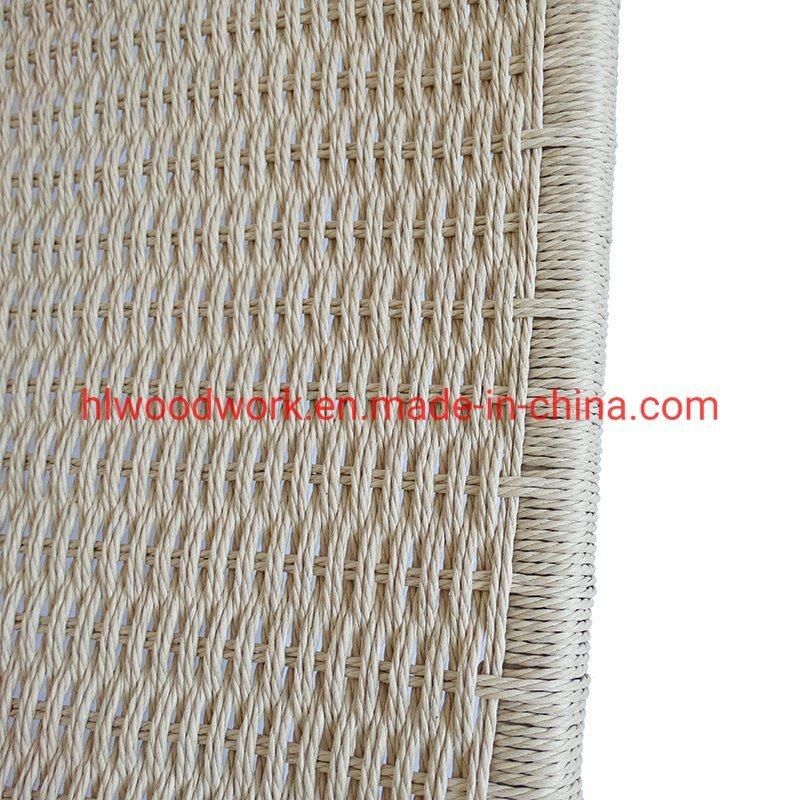 Saddle Chair Ash Wood Frame Natural Color with Woven Fabric Rope Without Arm Leisure Chair Garden Chair Outdoor Furniture