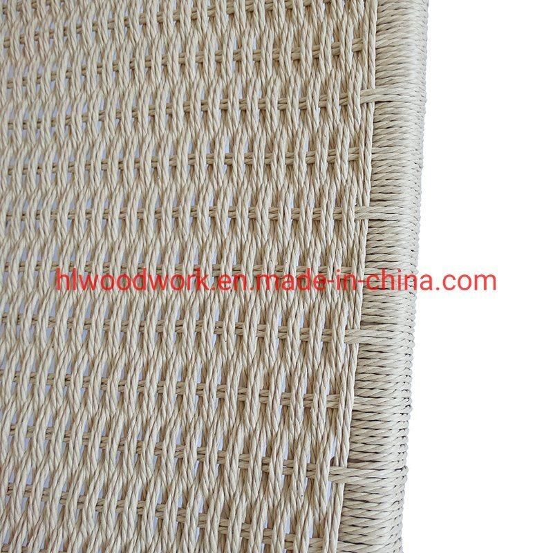 Saddle Chair Ash Wood Frame Natural Color with Woven Fabric Rope Without Arm Leisure Chair Garden Chair Outdoor Furniture