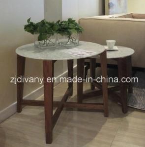 Modern Wood White Marble Coffee Table (T-85A+B+C)