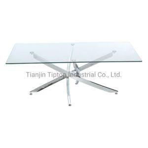 Wholesale Cheap Price Stainless Steel Table Restaurant Glass Coffee Table