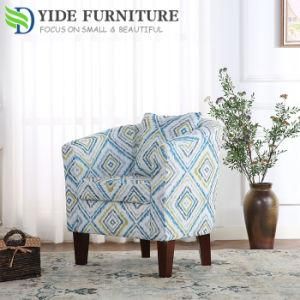 Europe Stripe Fabric Bucket Tub Chair for Salon Living Room Office Reception