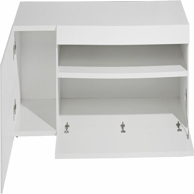 Chinese Factory Chinese Design Cuboid White Wood TV Stand with Lights