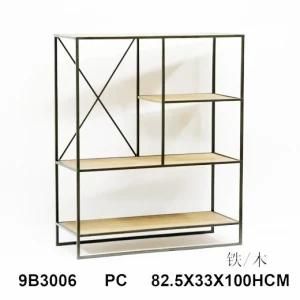 Metal Frame Wall Mounted Wood Shelves for Bedroom Furniture