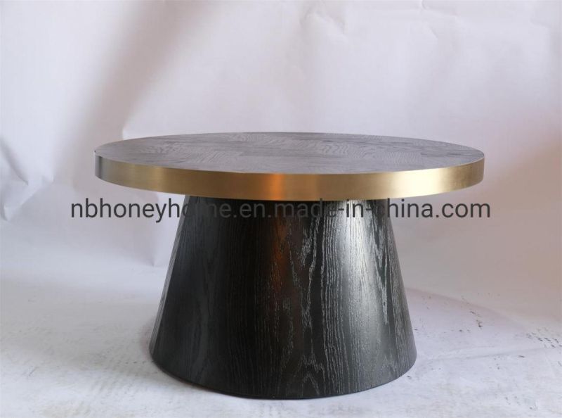 Herringbone Table with Metal Round Coffee Table