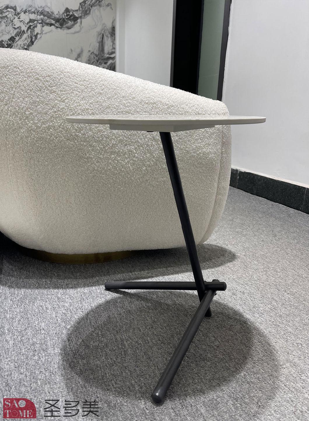 Modern Style Living Room Slate Design Dining Room Furniture Metal Side Table