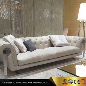 Luxury Leatherette Sofa Chester Sofa with Stainless Steel Base