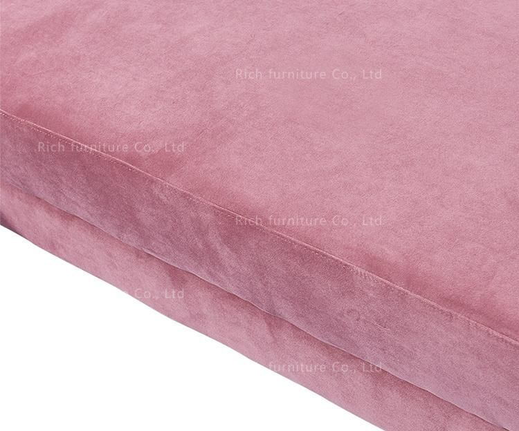 Pink Fabric Living Room Furniture Sofa Velvet Modular Corner Couch