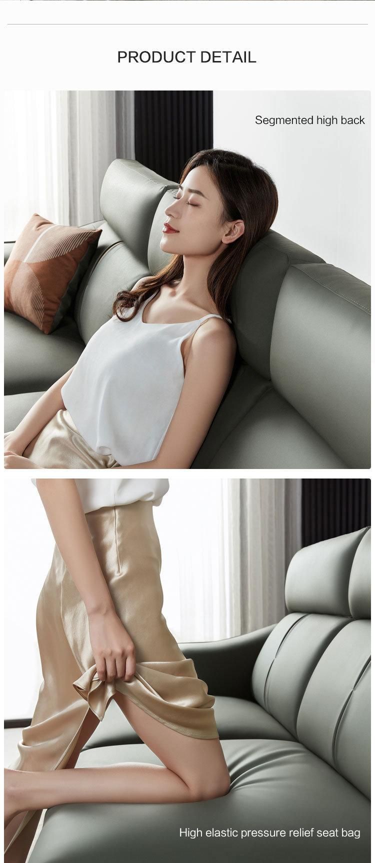 Hot Sale with Armrest Low Back Italian Set Modern Leather Sofa S100