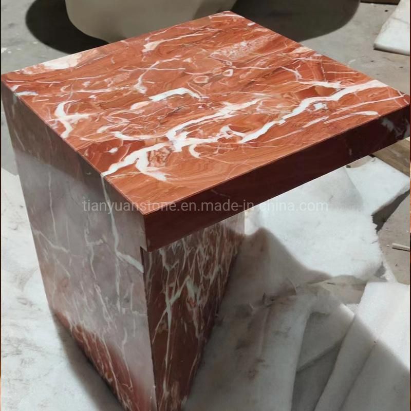 Marble Table Irrgular Solid Purple Marble Table for Home and Mock Room Decoration