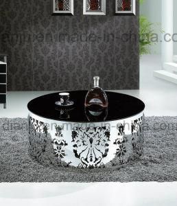 Special Design Stainless Steel Black Glass Coffee Table (CT035L)