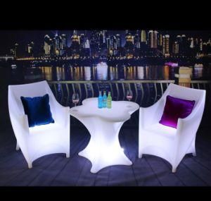 Ce&RoHS PE Plastic Color Changing LED Furniture with Infrared Remote/LED Illuminated Chair