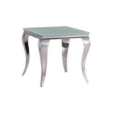 Light Luxury Modern Style Home Furniture Stainless Steel Base Square Side Table Corner Coffee Tables