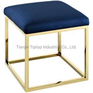 Hot Selling Modern Polished Shiny Stainless Steel Legs Footstool Ottoman