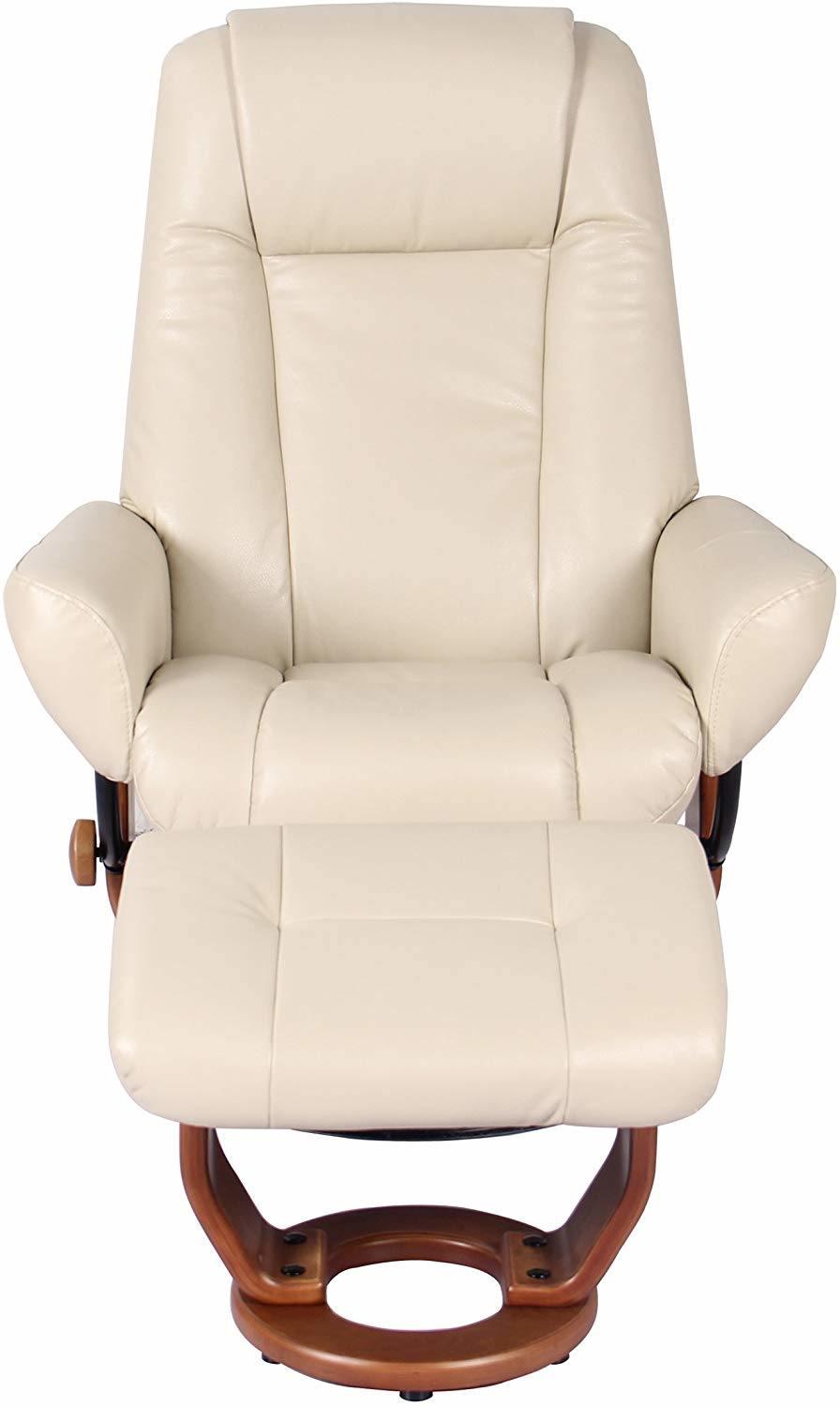 Jky Furniture 8 Points Vibration Massage Functions (2 In Ottoman 6 In Chair) Leather Leisure Chair with Ottoman