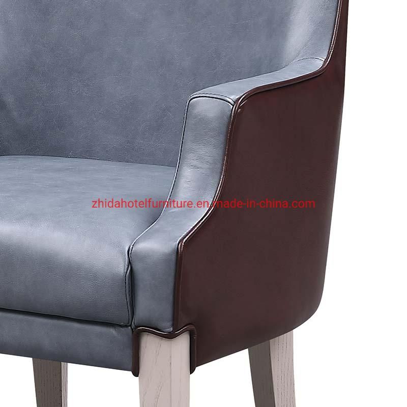 Hotel Antique Wooden Fabric Leather Living Room Restaurant Dining Chair