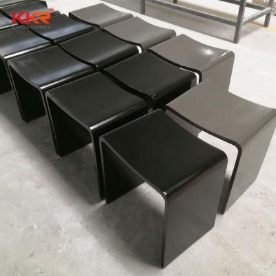 Kkr Black Acrylic Stools Bathroom Chair Modern Solid Surface Acrylic Shower Stool