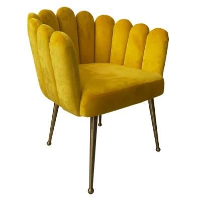 Leisure Chair Velvet Single Sofa Vanity Chair Yellow
