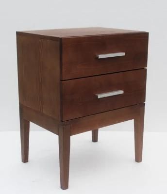 2 Drawer Nightstand with Open Shelf, Espresso, Tall