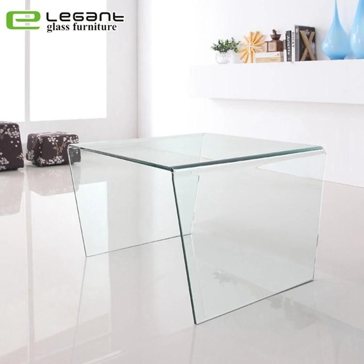 Modern Design Clear Glass Center Tables with Tempered Glass Shelf