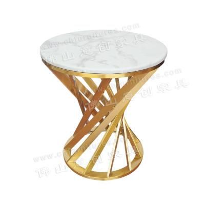 Modern Luxury Stainless Steel Frame Round Marble Coffee Table Home Living Room Furniture