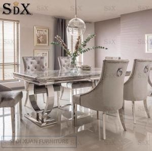 Ariana Marble Top Living Room Modern Dining Table and Chair Furniture Sets