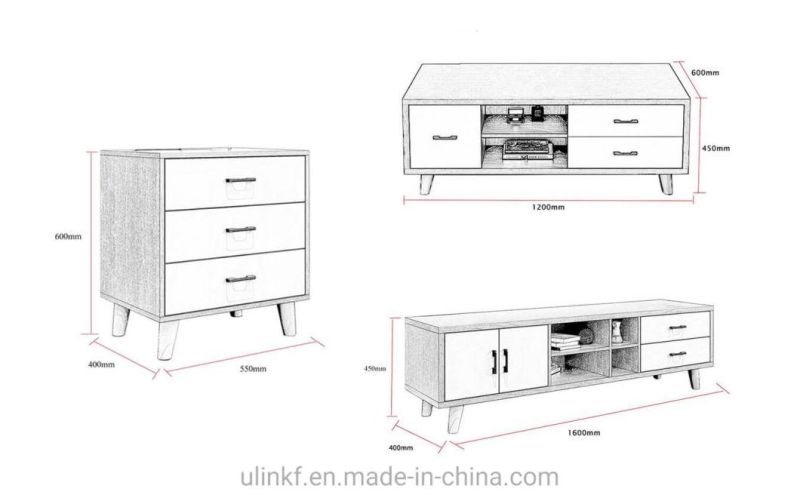 2020 Simple Model Center Table Living Furniture Grey Top Coffee Table Set